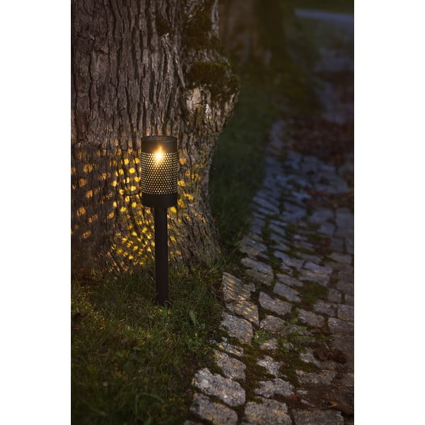 Luce solare a LED in acciaio inox nero, altezza 46 cm Blace - Star Trading-image-2