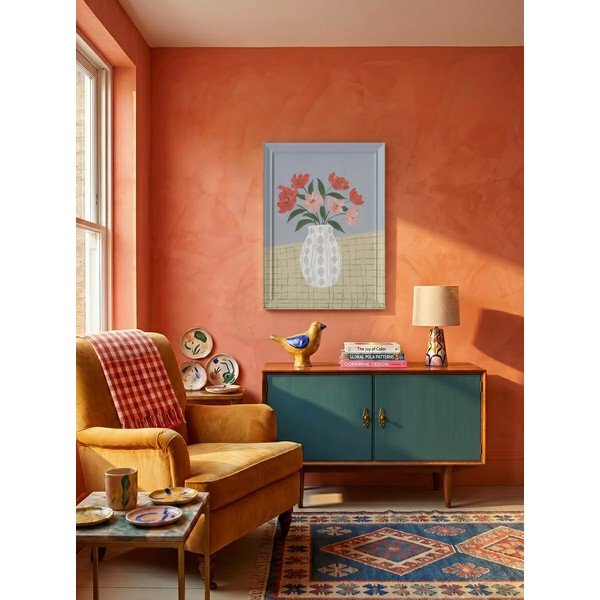 Dipinto dipinto a mano con cornice inclusa/dipinto su tela 50x70 cm Village – Bizzotto-image-1