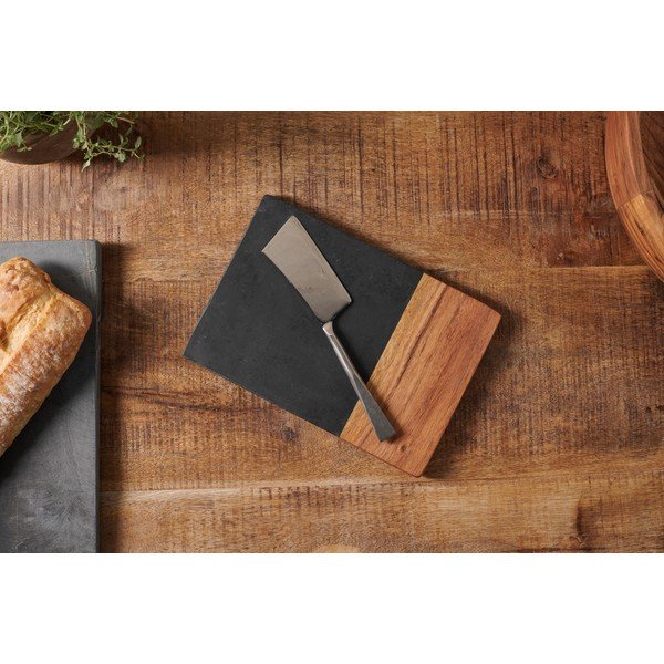 Tagliere in ardesia e legno di acacia, lunghezza 23 cm Fala - Nkuku-image-4
