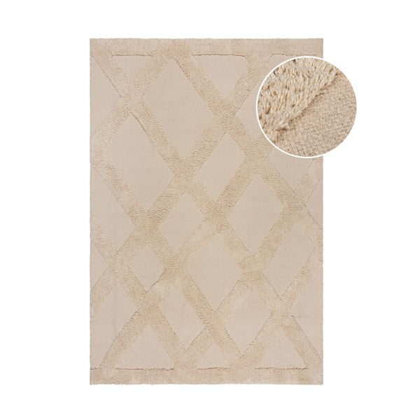 Tappeto in cotone beige 160x230 cm Tessa Diamond - Flair Rugs