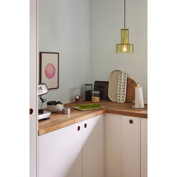 Lampada a sospensione in vetro verde ø 20 cm Ripple - Hübsch-image-2