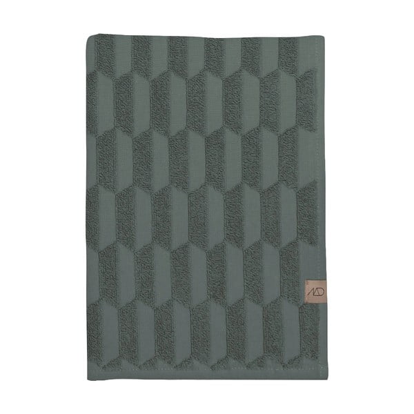 Asciugamano in cotone verde scuro 50x95 cm Geo - Mette Ditmer Denmark