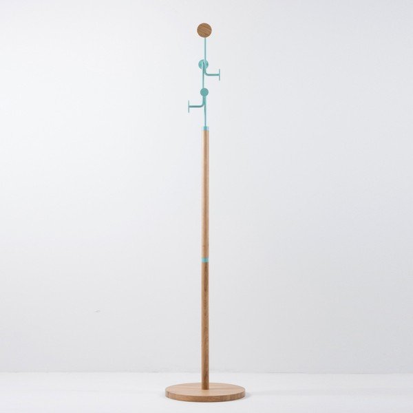 Appendiabiti in legno massiccio di quercia con dettagli blu Hook - Gazzda-image-2