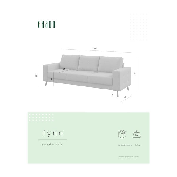 Divano blu scuro 233 cm Fynn - Ghado-image-3
