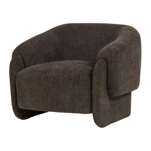 Poltrona marrone scuro con rivestimento in ciniglia Moru – WOOOD