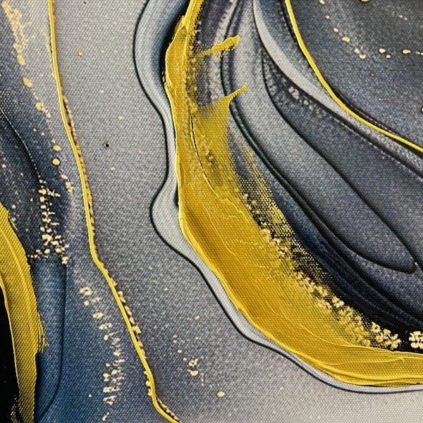 Quadro con elementi dipinti a mano 70x100 cm Sky – Styler-image-2