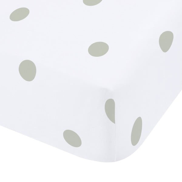 Lenzuolo con angoli bianco e verde in flanella 135x190 cm Polka Dot – Catherine Lansfield