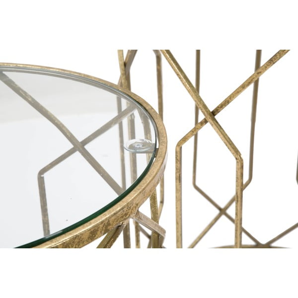 Set di 2 tavoli contenitori rotondi con piano in vetro ø 42 cm Tunisi - Mauro Ferretti-image-4