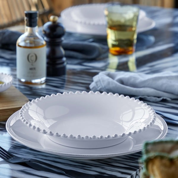 Piatto fondo in gres bianco , ⌀ 24 cm Pearl - Costa Nova-image-1
