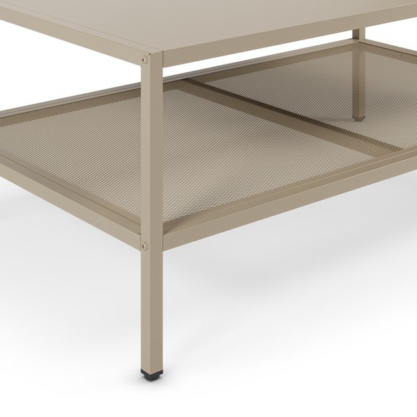 Tavolino da salotto color crema in metallo 60x100 cm Fayna – Marckeric-image-2