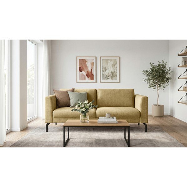 Divano in senape 165 cm Gomero - Scandic-image-1