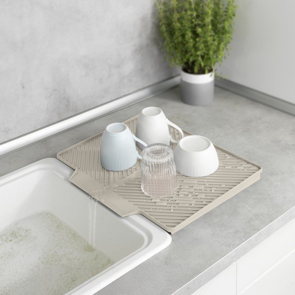 Tappetino scolapiatti beige in plastica 34x40 cm Nelia – Wenko-image-1