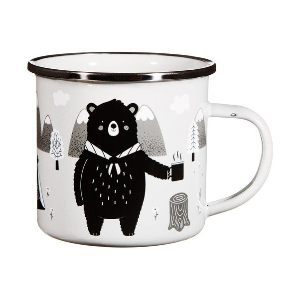 Tazza per bambini in smalto bianco Bear Adventure - Sass & Belle