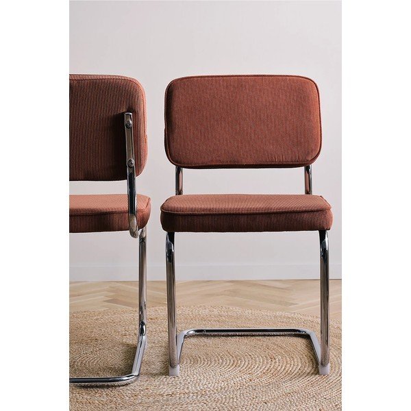Sedie da pranzo in set color mattone in metallo a dondolo 2 pz Hjo – Jotex-image-1