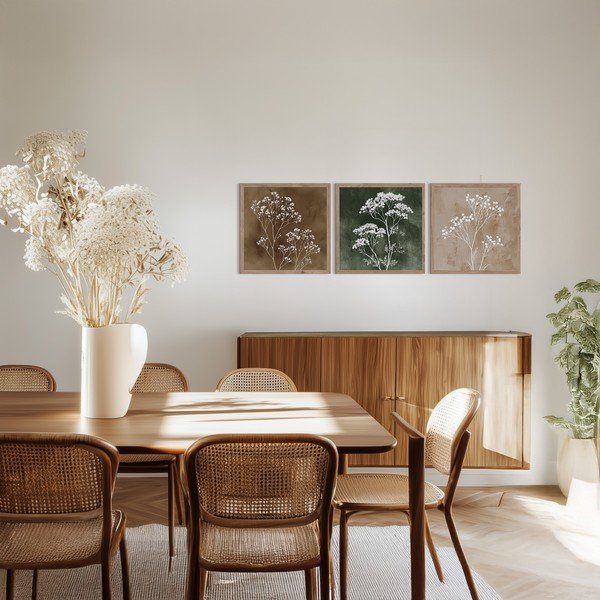 Set di dipinti 3 pz 30x30 cm Floral Imprint – Styler-image-2