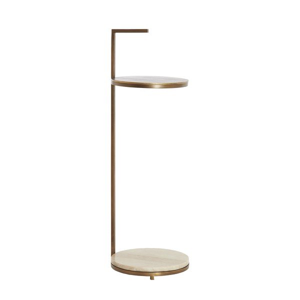 Tavolino rotondo con piano in marmo ø 26 cm Leda – Light & Living