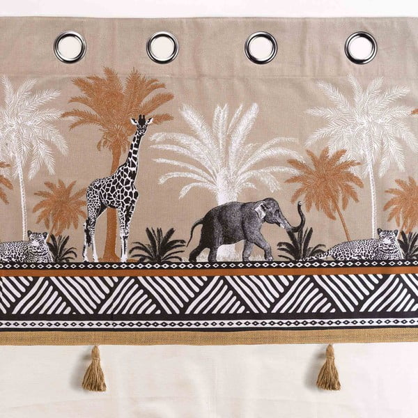 Tenda marrone e di colore naturale in cotone 140x240 cm Kenya Lodge – douceur d'intérieur-image-3