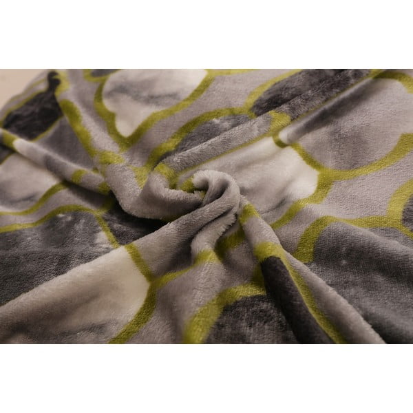 Biancheria da letto singola verde-grigio in micro felpa 140x200 cm - My House-image-1