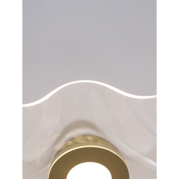 Plafoniera LED dorata in alluminio con paralume in vetro acrilico 50x50 cm Siderno – Nova Luce-image-2