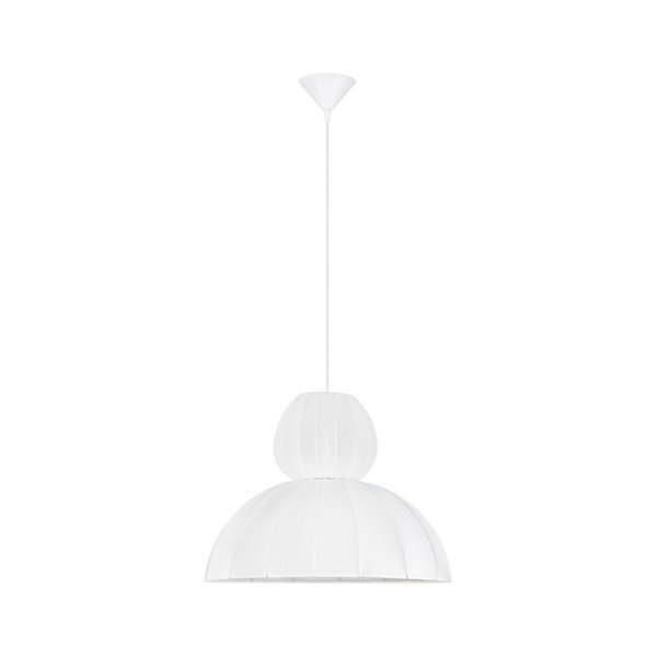 Lampadario bianco opaco in tessuto ø 50 cm Delina – Nova Luce