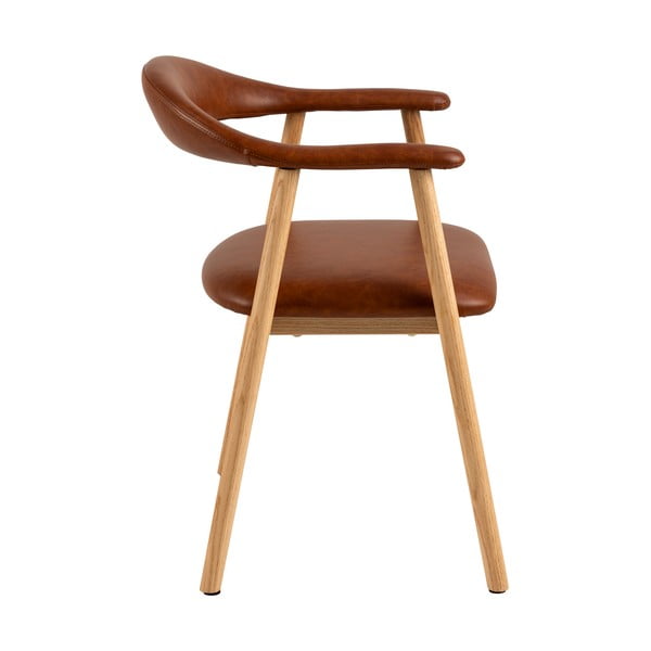 Sedie da pranzo in similpelle in colore marrone cognac e naturale in set di 2 pezzi Addi - Actona-image-3