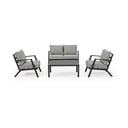 Set di mobili da giardino grigio in alluminio per 4 persone Harley   – Bizzotto