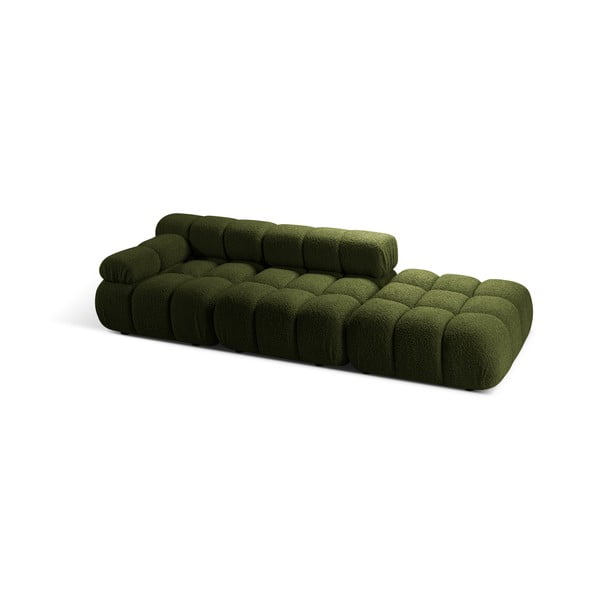 Divano componibile verde con rivestimento in bouclé 288 cm Bellis – Micadoni -image-3