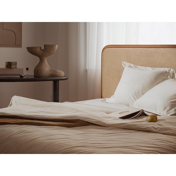 Letto matrimoniale imbottito arancione con rete inclusa 140x200 cm Aveline – Micadoni -image-4