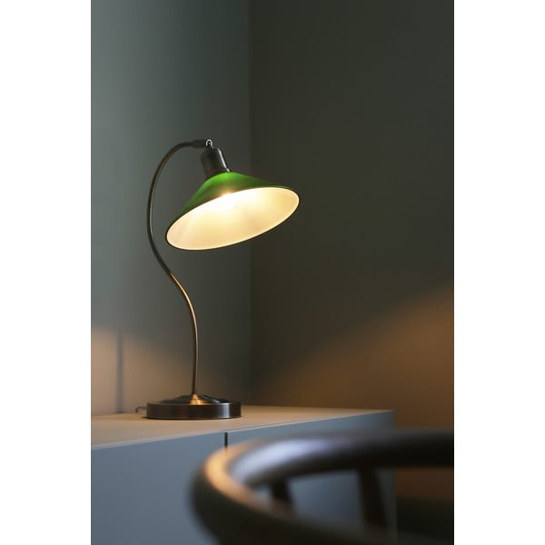 Lampada da tavolo verde e color ottone con paralume in vetro (altezza totale 49 cm) Vela – Markslöjd-image-2