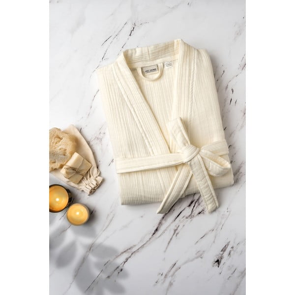 Accappatoio color crema in mussola L/XL Kimono – Foutastic-image-3