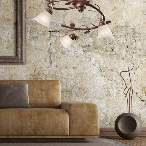 Lampada da soffitto marrone scuro con paralume in vetro ø 13 cm Bluszcz - LAMKUR-image-1