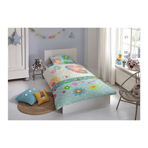 Biancheria da letto singola in cotone per bambini Cute Love, 140 x 200 cm - Good Morning-image-1