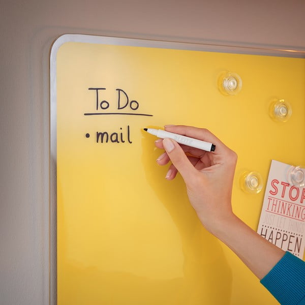 Lavagna magnetica in vetro giallo, 80 x 60 cm Cosy - Leitz-image-4