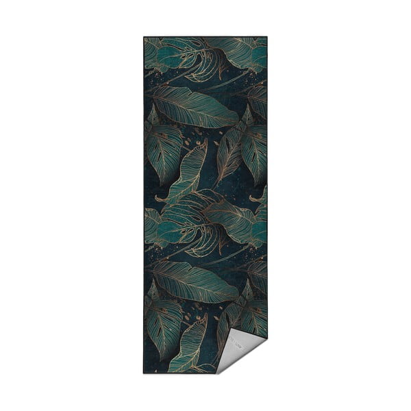 Passatoia color petrolio lavabile 80x200 cm Midnight Jungle – Mila Home