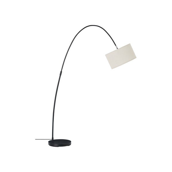 Lampada da terra bianca/nera in tessuto con struttura flessibile (altezza totale 145 cm) Arc – Ellos Home