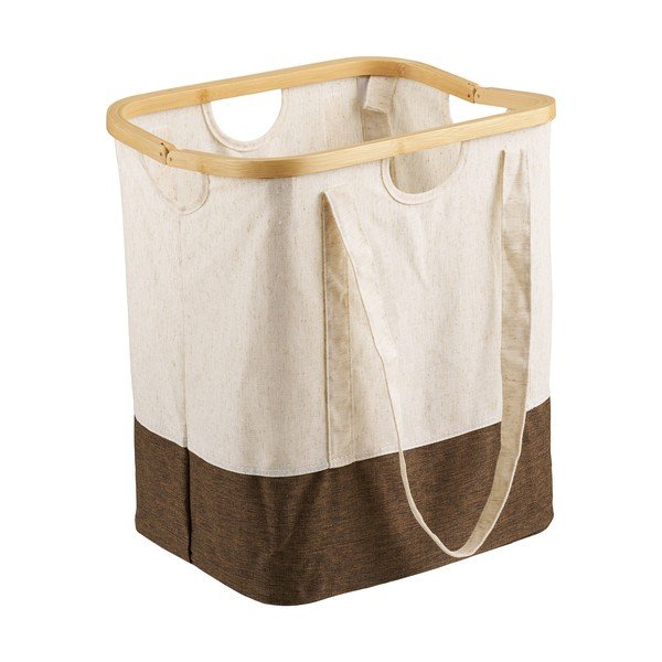 Cesta per il bucato marrone/color crema in tessuto Noto – House Nordic