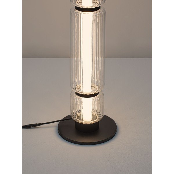 Lampada da terra LED nera opaca in vetro (altezza totale 123 cm) Liesa – Nova Luce-image-1