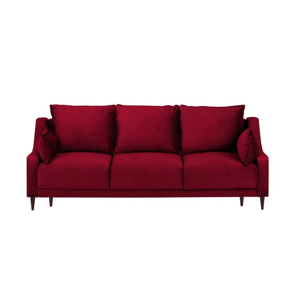 Divano letto in velluto rosso con contenitore, 215 cm Freesia - Mazzini Sofas