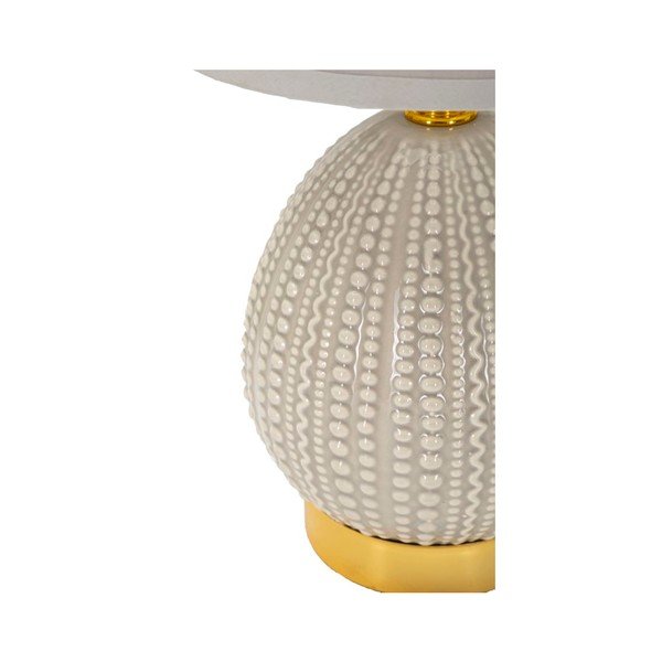Lampada da tavolo grigio chiaro in ceramica con paralume in tessuto (altezza totale 30,5 cm) Flavi – Mauro Ferretti-image-3