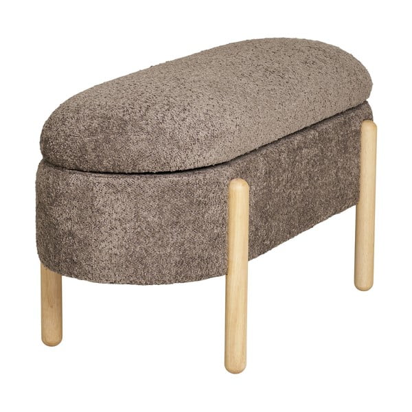 Panchina marrone con rivestimento in bouclé Branca – House Nordic-image-3