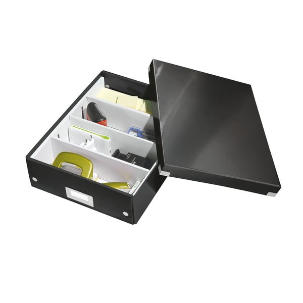 Scatola di cartone nera con coperchio 28x37x10 cm Click&Store - Leitz