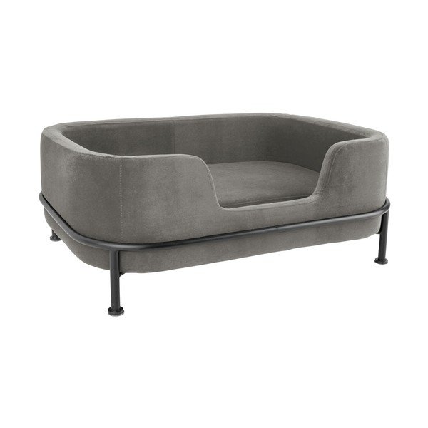 Letto per animali in velluto grigio 42x63 cm Puffed - Leitmotiv-image-2