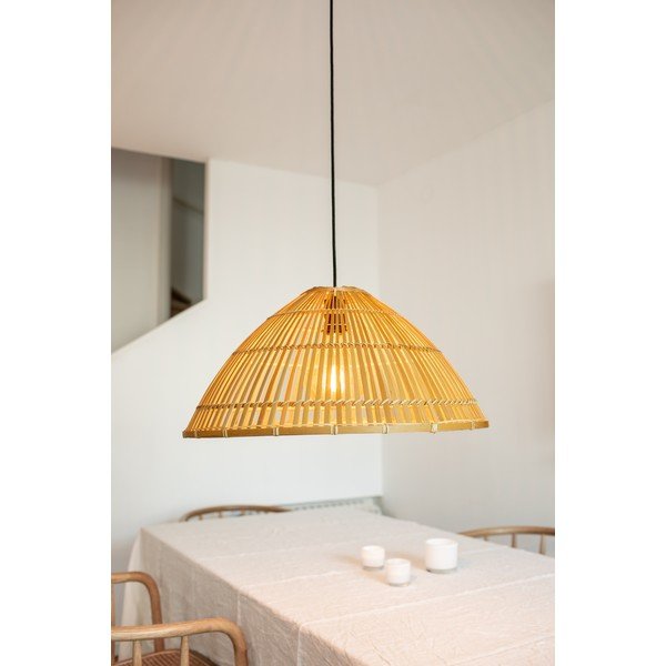 Lampada a sospensione in colore naturale con paralume in bambù ø 58 cm Capello - Markslöjd-image-2