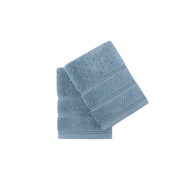 Set di 2 asciugamani in cotone blu, 50 x 90 cm Arella - Foutastic-image-3