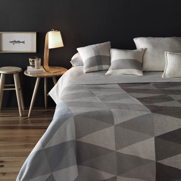 Plaid rosa e grigio con contenuto di cotone , 140 x 180 cm Pisa - Euromant-image-1