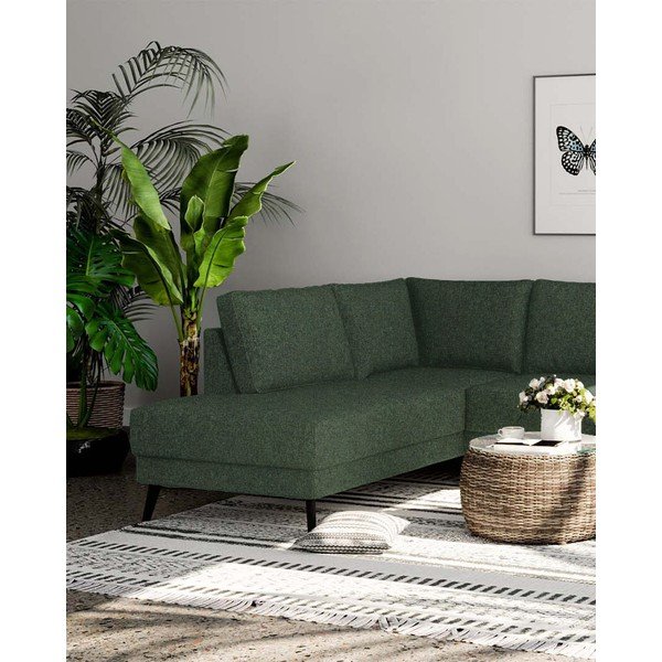 Divano angolare verde scuro (con penisola a sinistra/a U) Fynn – Ghado-image-3
