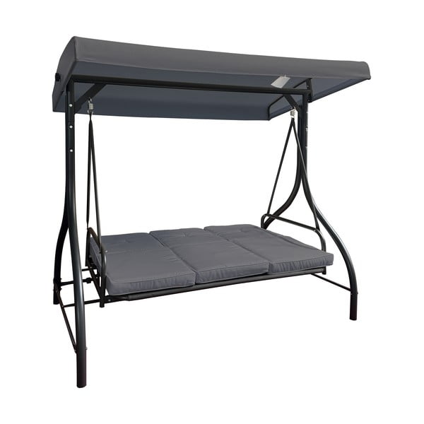 Dondolo da giardino grigio in metallo Paris – Rojaplast-image-1