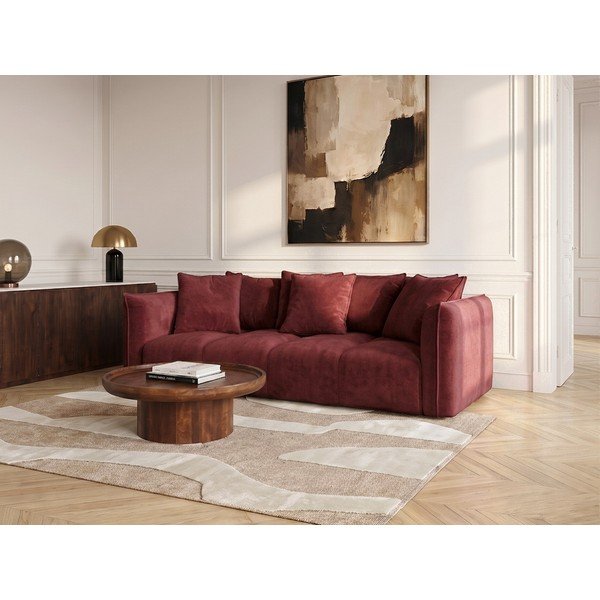 Divano rosso con rivestimento in ciniglia Harlem – Bobochic Paris-image-1