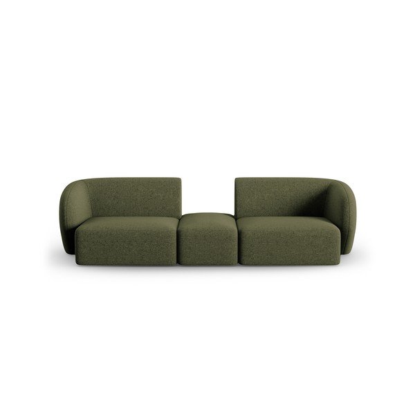 Divano verde con rivestimento in ciniglia 246 cm Paolo – Milo Casa