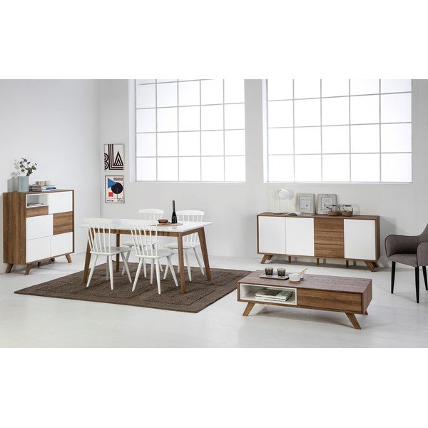 Tavolino con dettagli bianchi Tivoli, 120 x 35 cm - Marckeric-image-1